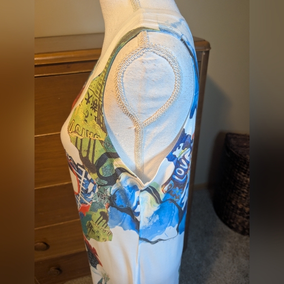 Inoah Sleeveless Wearable Art Graphic Print Knit Dress - Picture 6 of 12